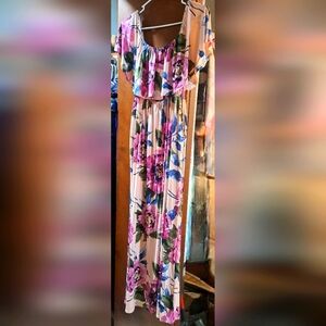 Loving Melody Ruffel Floral Dress-LG